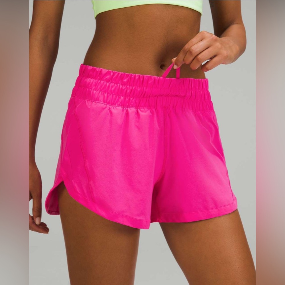 NWOT lululemon tracker HR 3” short, sz 8, sonic pink - RARE/DISCONTINUED